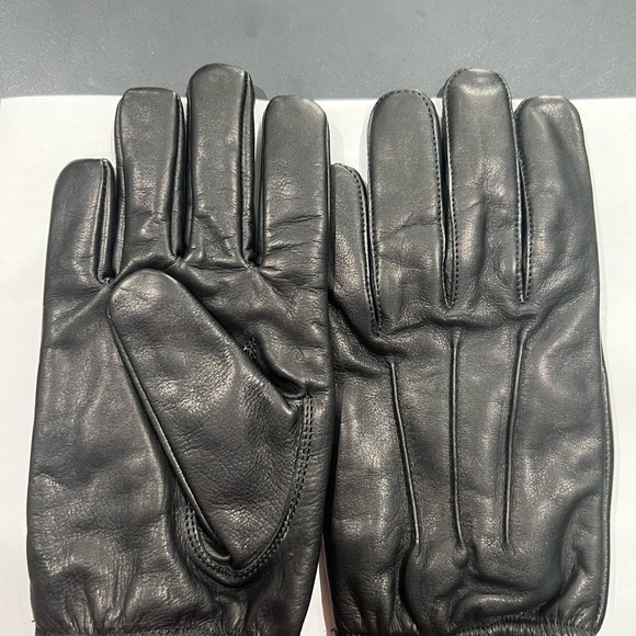 New Men black leather leather tactical duty search gloves gloves - Picture 4 of 5